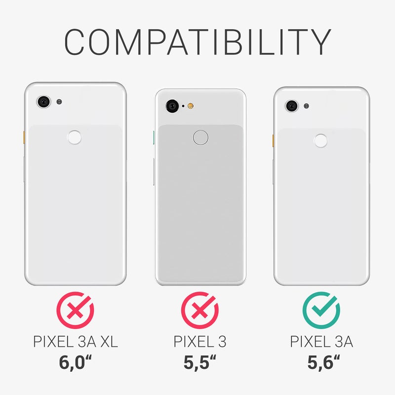 kwmobile Case Compatible with Google Pixel 3a Case - Soft Slim Protective TPU Silicone Cover - Blue Green - Image 5