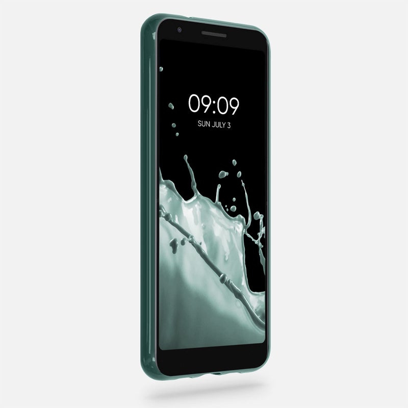 kwmobile Case Compatible with Google Pixel 3a Case - Soft Slim Protective TPU Silicone Cover - Blue Green - Image 2