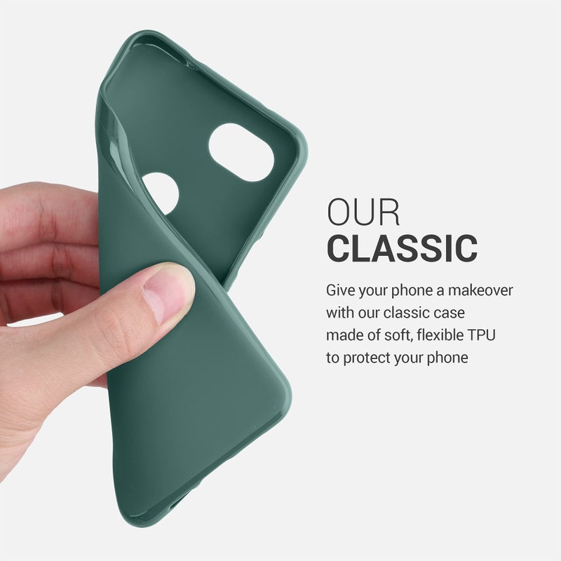kwmobile Case Compatible with Google Pixel 3a Case - Soft Slim Protective TPU Silicone Cover - Blue Green - Image 3