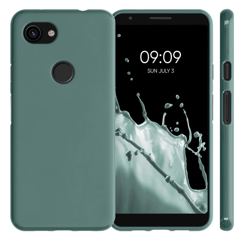 kwmobile Case Compatible with Google Pixel 3a Case - Soft Slim Protective TPU Silicone Cover - Blue Green - Image 4