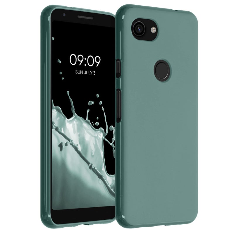 kwmobile Case Compatible with Google Pixel 3a Case - Soft Slim Protective TPU Silicone Cover - Blue Green - Image 1