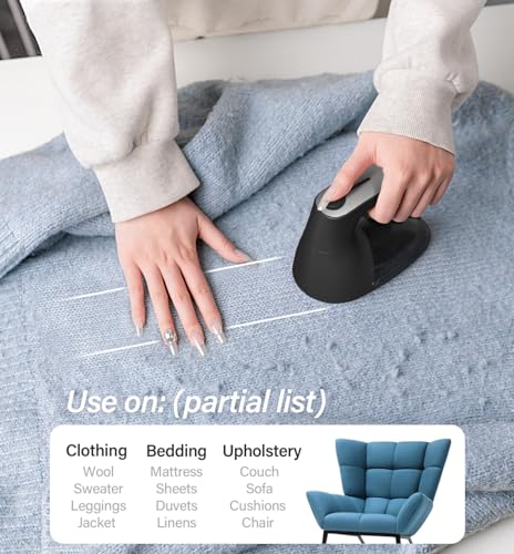 Bymore Fabric Shaver, Lint Shaver for Clothing Furniture Shaver, Sweater Defuzzer Pill Remover Shaver, Lint Remover for Clothing Fuzz-Black - Image 5