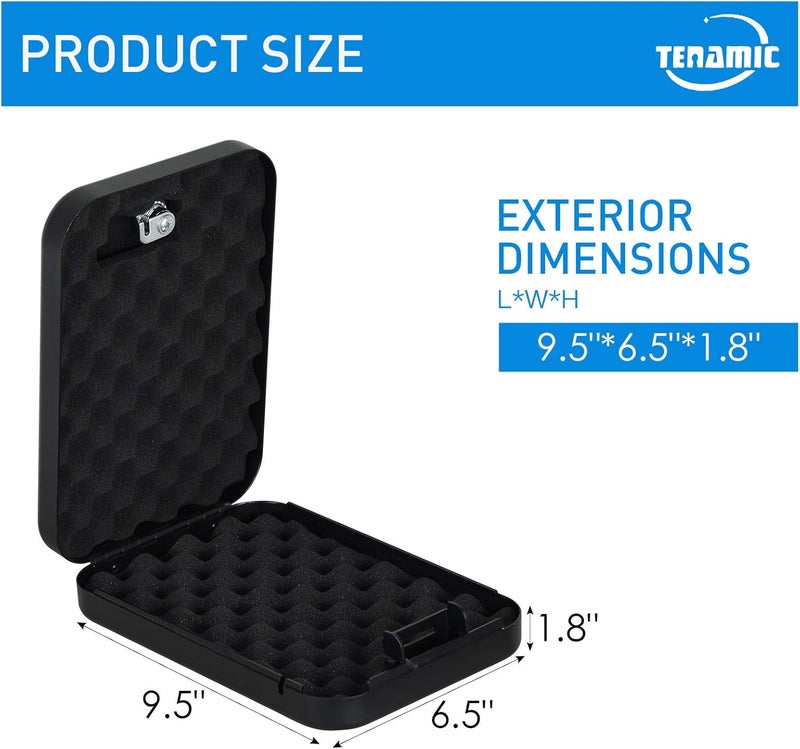 Tenamic Pistol Safe, Portable Travel Gun Safe, Solid Steel Handgun Lock Box for Home, Gun Safes for Car, Black - Image 2