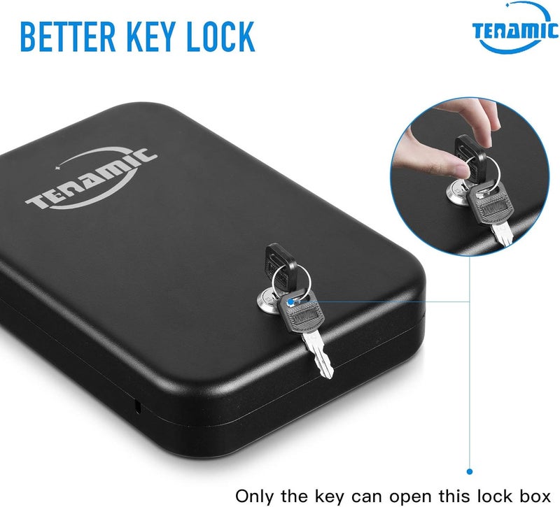 Tenamic Pistol Safe, Portable Travel Gun Safe, Solid Steel Handgun Lock Box for Home, Gun Safes for Car, Black - Image 4