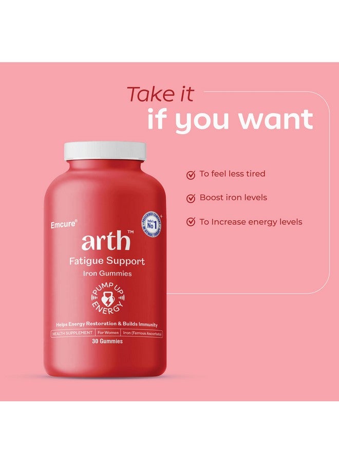Arth Iron Supplement For Women | High Absorption Ferrous Ascorbate (67%) | With Folic Acid | Boosts Hemoglobin & Energy Levels | Reduces Fatigue & Lethargy | Emcure Pharma | 30 Iron Gummies - Image 5