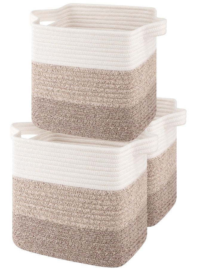 OIASKET Storage Baskets for Organizing, Woven Baskets for Shelves, Rectangle Decorative Organizer for Storage Clothes, Toy, Books, Towels Nursery Bins 3 Pack (Gradient Yellow, 13"x9.85"x8.7") - Image 1