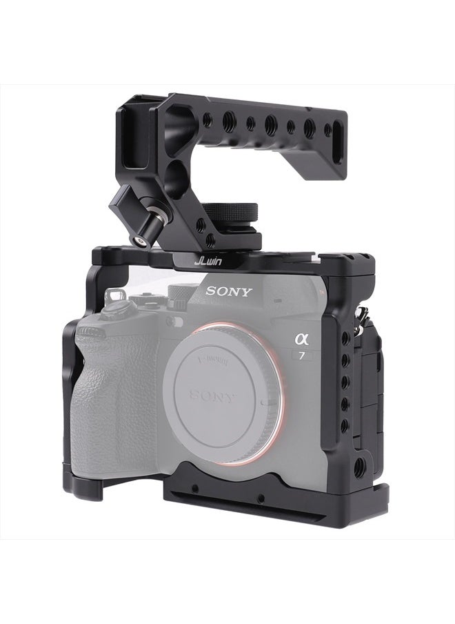 Hersmay - A7 IV Cage Support, Hersmay Camera Cage with Top Handle for Sony A7 IV / A7S III Full Frame mirrorless Camera - Image 1