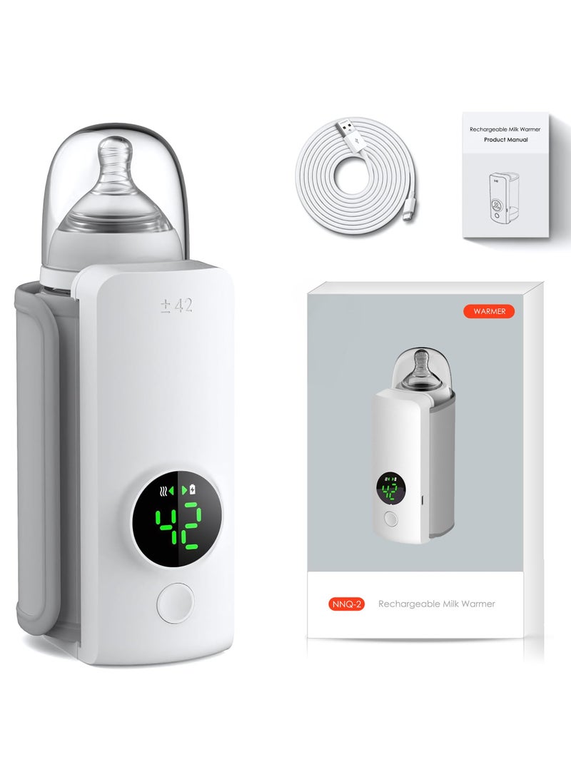 Chabeia Portable Bottle Warmer for Breastmilk – 6000mAh USB Rechargeable Baby Bottle Heater, Fast Heating & Smart Constant Temperature, Cordless Milk Warmer for Travel, Home & On-the-Go  - Image 1