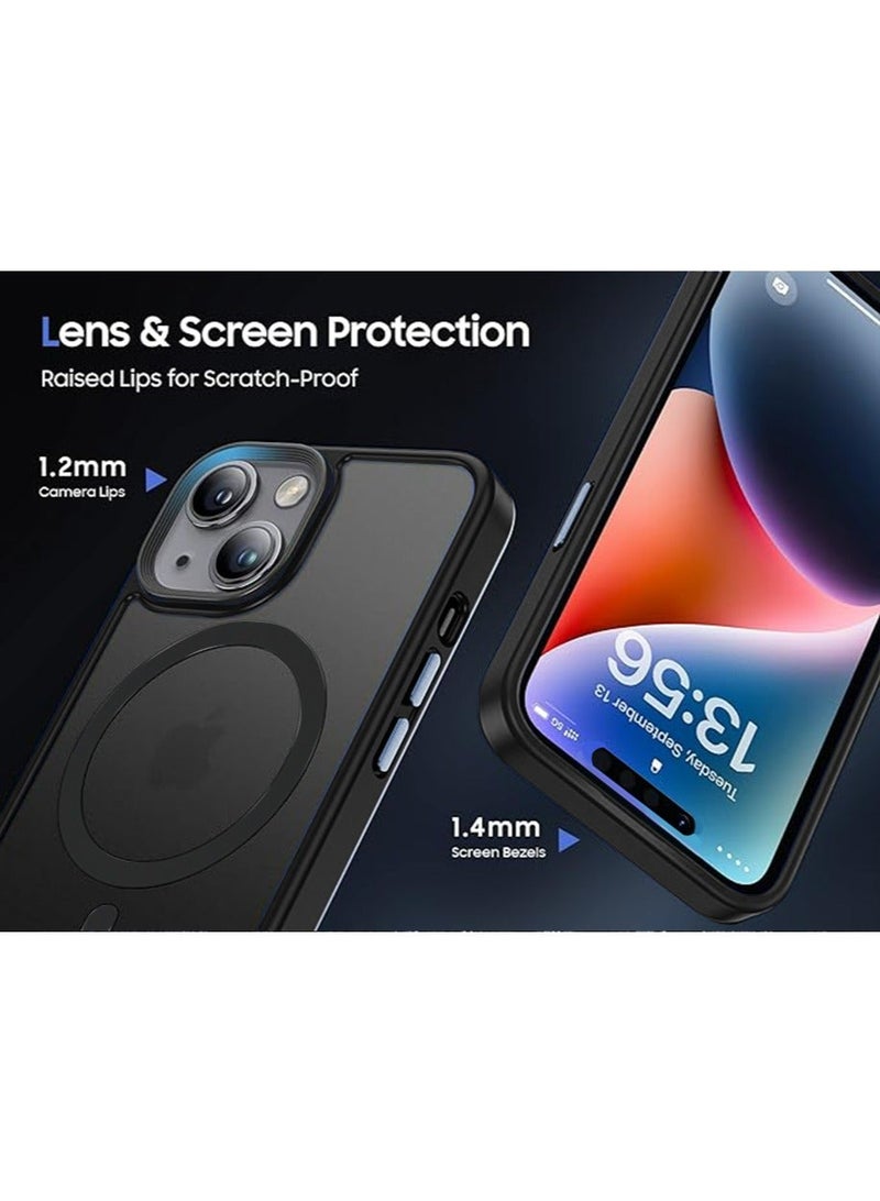 Magnetic Case for iPhone 15 Back Cover Compatible with Magsafe Military Grade Drop Protection Anti-Scratch Translucent Matte Comfortable Touch Shockproof iPhone 15 Case  - Image 4