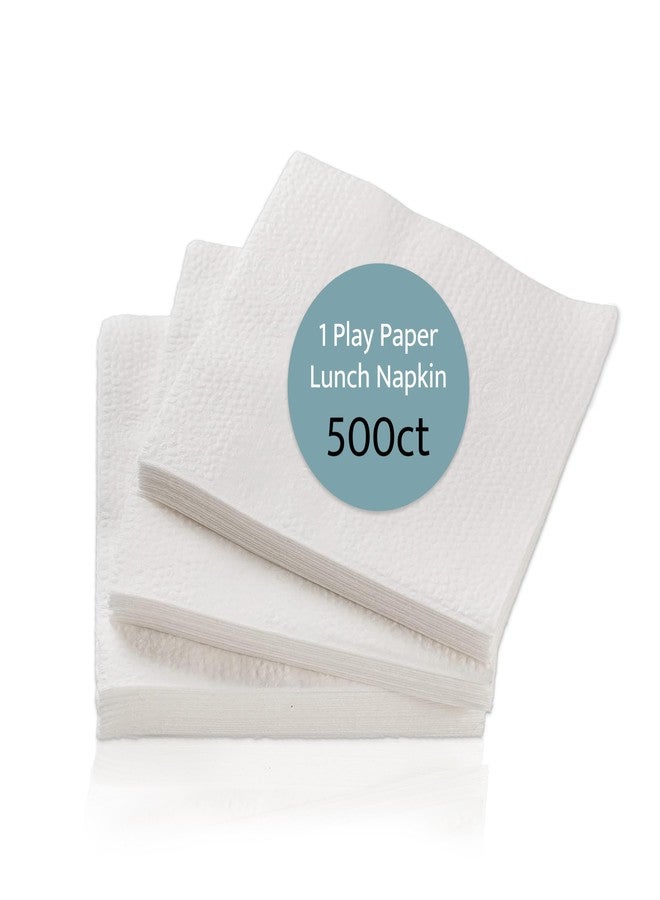 Concession Essentials Paper Lunch Napkin 500 Count. 1 Ply Disposable Lunch Napkins, (CELunchNapkinWhite-500CT) - Image 1