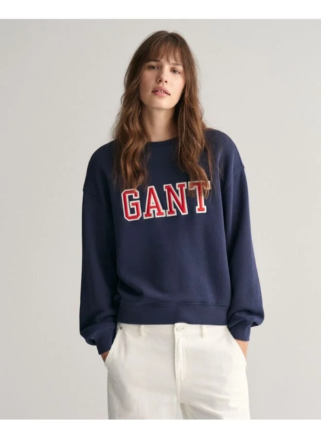 غانت Gant Logo Crew Neck Sweatshirt