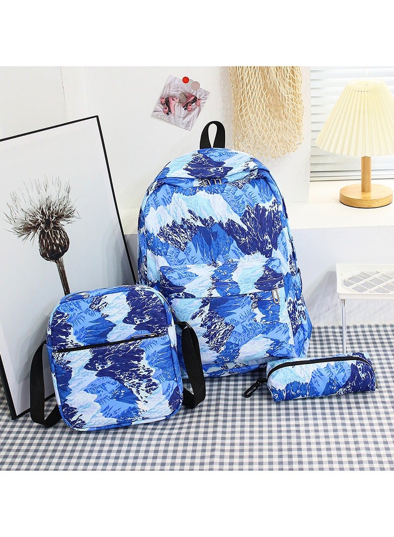 SKT Shiketro New Tie-dye Three-piece Set Of Large-capacity Student Backpacks 
