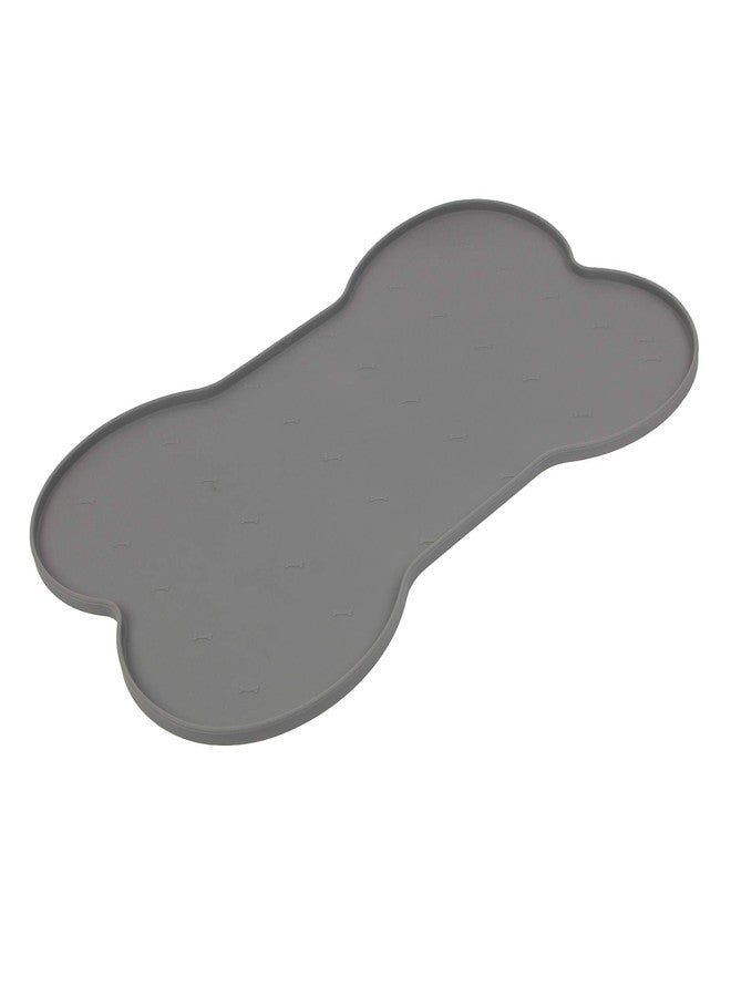 Animax Bone Shape Silicone Anti-Skid Pet Food Mat Waterproof (Speacially for Dog) - Grey - Image 2