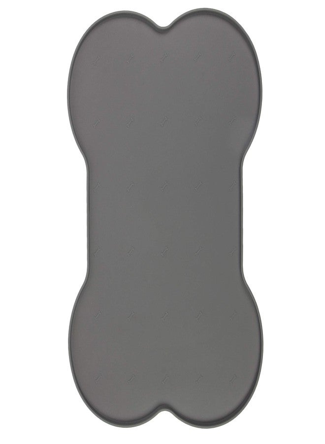 Animax Bone Shape Silicone Anti-Skid Pet Food Mat Waterproof (Speacially for Dog) - Grey - Image 1