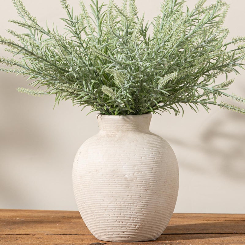 Vanselia Ceramic Flower Vase Home Decor - Farmhouse Table Vases Rustic Vintage Living Room Kitchen Bedroom Decorations for House Book Shelf Office Coffee Desk Dining Fireplace (7.4" Rustic) - Image 1