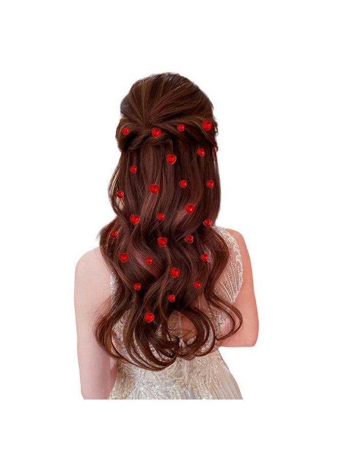 Ansh Heart-Shaped Hair Stickers: 36 Pieces, Stick-On Accessory - 24 x 8mm, 12 x 10mm Hearts, Easy DIY Hair Styling Solution_2875_Red - Image 5