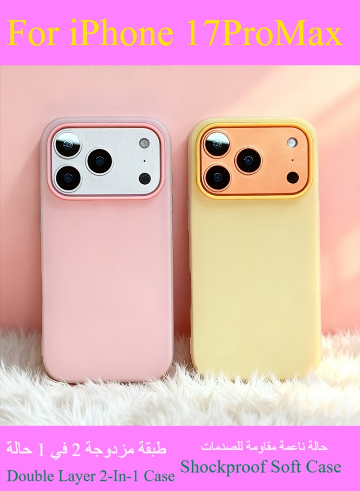 Dili Apple Black iPhone CaseiPhone 17 Pro Max Luxury Matte Candy Color Phone Case iPhone Case Double Layer 2-In-1 Shockproof Soft Cover Gift for Woman and Man - Image 2