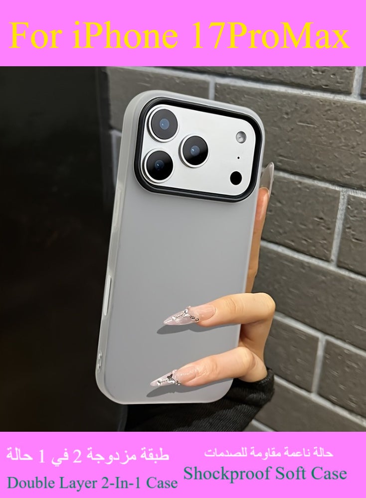 Dili Apple Black iPhone CaseiPhone 17 Pro Max Luxury Matte Candy Color Phone Case iPhone Case Double Layer 2-In-1 Shockproof Soft Cover Gift for Woman and Man - Image 1