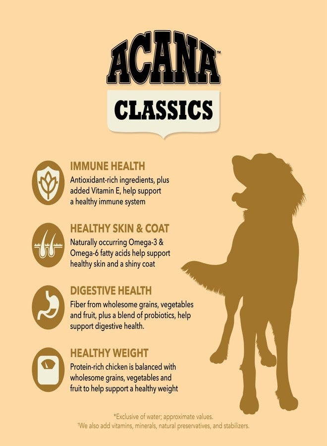 (أسنى) طعام الكلاب الجاف ACANA Classics بنكهة الدجاج والشعير، عبوة 4 أرطال - Image 3