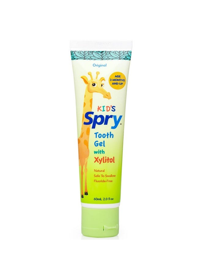 Spry Xylitol Baby Toothpaste Natural Toddler Toothpaste Fluoride Free Toothpaste For Kids Xylitol Toothpaste For Kids Age 3 Months And Up Tooth Gel Original 2 Fl Oz (Pack Of 1)  - Image 1