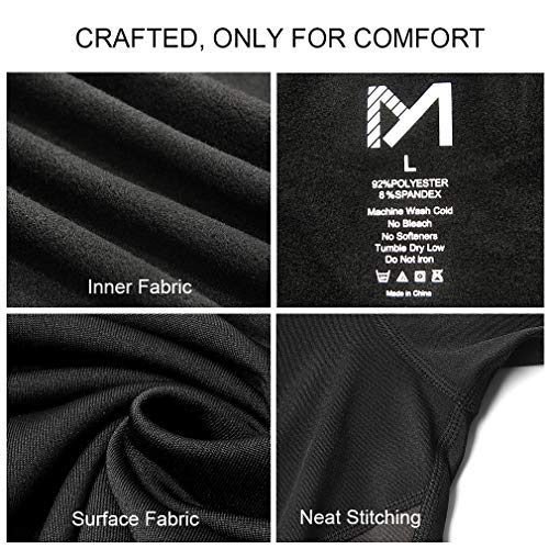 MEETYOO Men's Thermal Underwear Set Sport Long Johns Base Layer, Black, Small - Image 4