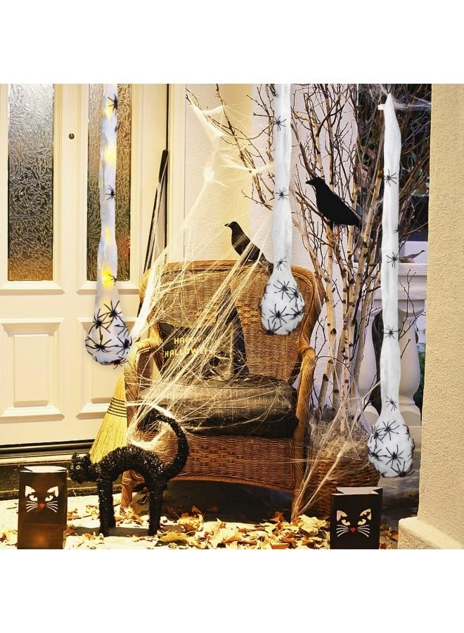 CCOVERY 3 Pieces Spider Egg Sacks, 35 Inch Spider Egg Decoration with Led Lights - Image 5