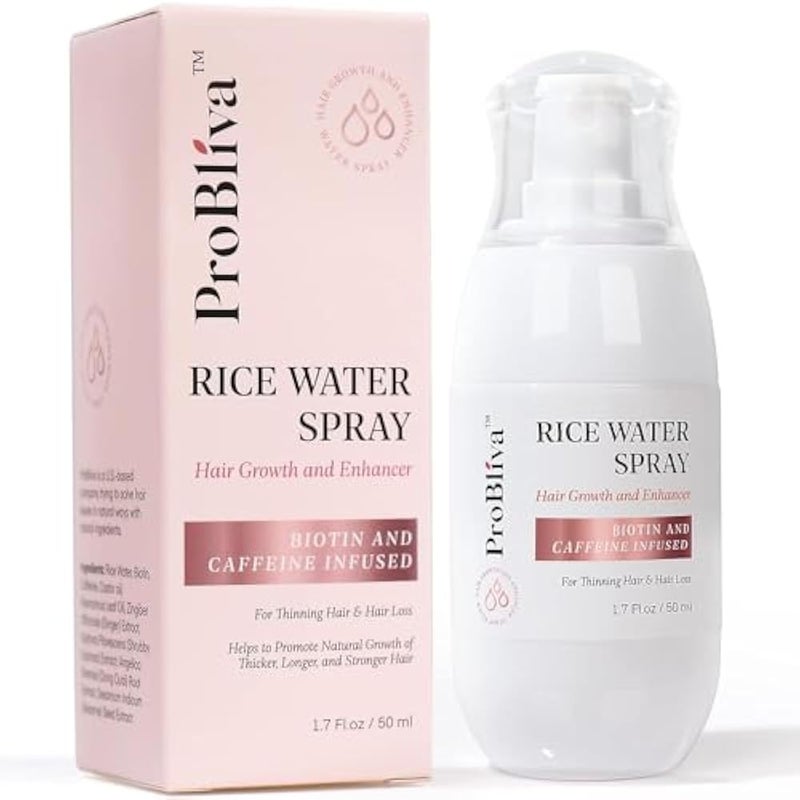 ProBliva Hair Serum: Rice Water, Rosemary Oil, Castor Oil for Thicker, Longer and Fuller Hair - Hair Products for Women and Men With Biotin and Caffeine - Image 1