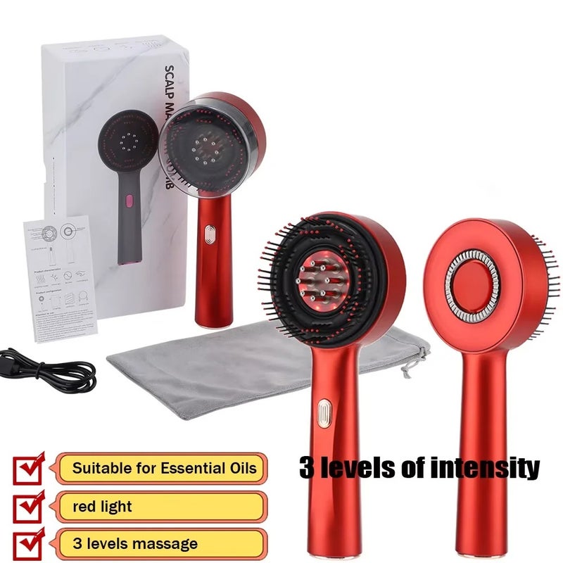 HailiCare Electric Scalp Massage Comb LED with 3 Lights 5 Levels Head Massager Massage Comb for Hail Care - Image 1