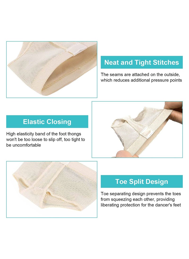 Generic - 2 Pairs Dance Foot Thongs Ballet Dance Wear Nude Lyrical Shoes Dance Foot Toe Pad Support Breathable Paw Shoes for Jazz Ballet Modern Contemporary Dance Wear Size M - Image 1