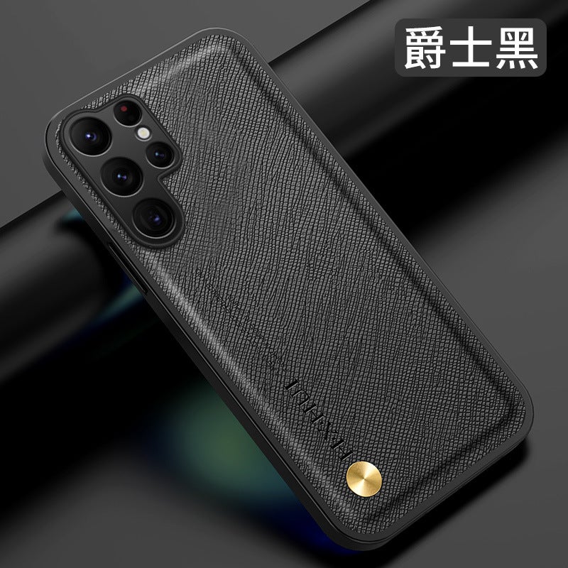 غطاء واقي بملمس جلد لـ Samsung Galaxy M54 باللون أسود بوظيفة حامل مع حامل قائم ومقاوم للخدش مع مقاوم للصدمات مع حماية من السقوط للهدايا للاستخدام الشخصي للمكتب - Image 1