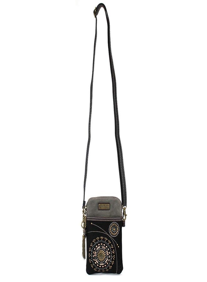 CHALA Dazzled Cell Phone Crossbody Purse-Women PU Leather Multicolor Handbag with Adjustable Strap - Starburst - black - Image 2