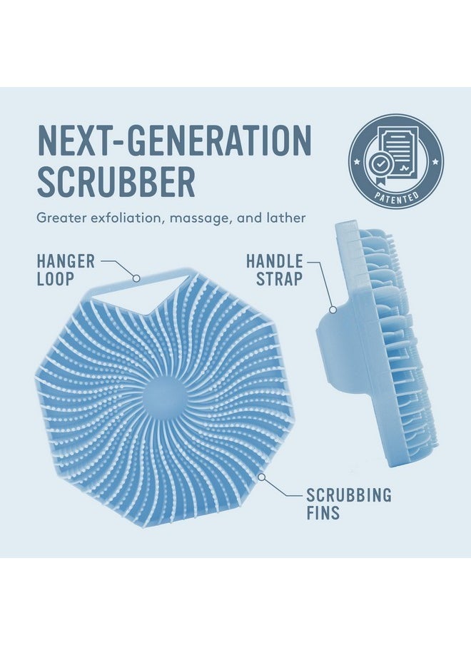Sud Scrub Sud Scrub® Antimicrobial Silicone Body Scrubber, Exfoliating Body Scrubber for Sensitive Skin, Eco Friendly Shower Scrubber for Body, Silicone Body Brush for Showering, Blue  - Image 5