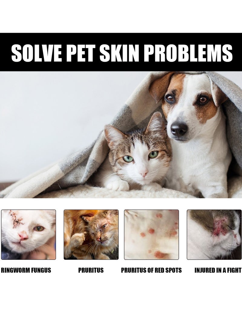 YEGBONG Cat Ringworm Spray Cleans Pet Skin and Paws Restorative and Itch-Relieving Calming Spray Remove mites   cat moss and skin care for pet cats - Image 4