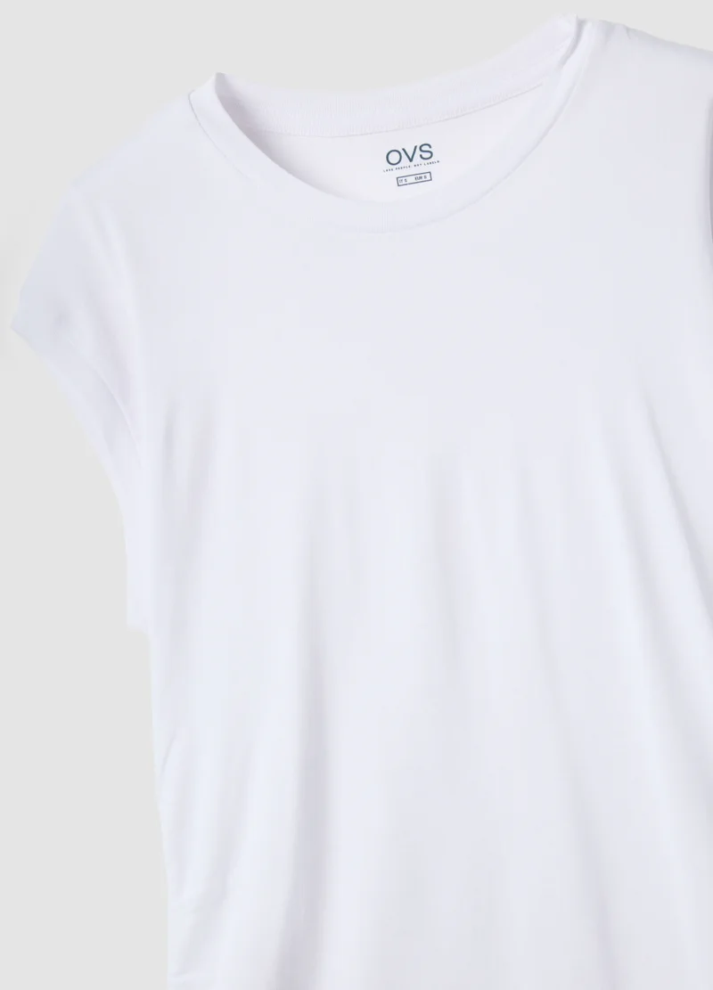 Ovs OVS White Pure Cotton T-Shirt