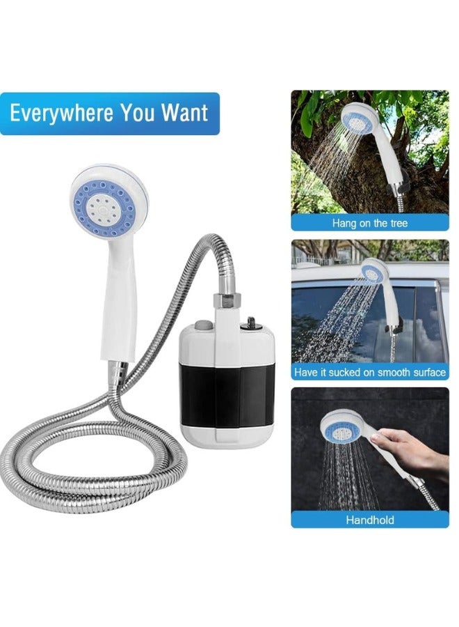 منام للتجارة دش محمول، مضخة دش تخييم محمولة مع بطارية قابلة لإعادة الشحن، دش محمول للتخييم، رأس دش خارجي محمول للتخييم والمشي لمسافات طويلة والسفر - Image 2