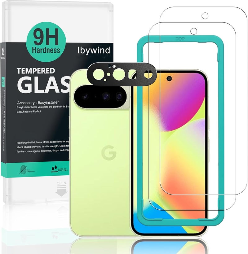 Ibywind For Google Pixel 10 5G Screen Protector 6.3",2 Pack 9H Hardness Tempered Glass,With 1Pc Camera Lens Protector,Easy to install - Image 1
