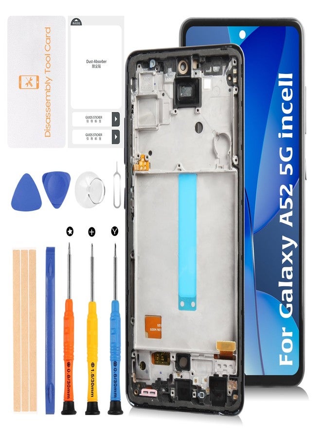 Olivechard Incell Screen Galaxy A52 5G a526 Screen with Frame Replacement Touch Screen Digitizer for Samsung Galaxy A52 5G 6.5" A526B A526B/DS A5260 A526W A526U A526U1 Display Assembly with Tools Kit - Image 1