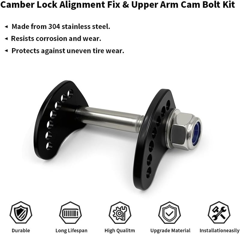 WEICHENGXIN Camber Lock Alignment Fix & Upper Arm Cam Bolt Kit for Chevrolet Silverado & GMC Sierra 1999-2019 - Image 2