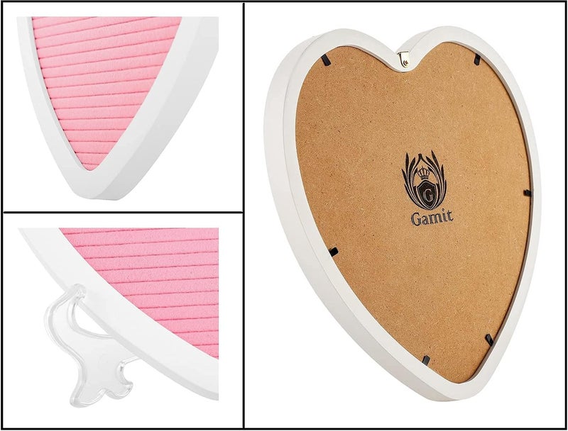 G GAMIT Heart-Shaped Felt Letter Board Message Sign,10x10 inches Message Board with 465 Changeable White&Golden Letters,Numbers,Cursive Words and Stand for Party,Pregnancy,Wall&Tabletop Decor (Pink) - Image 5