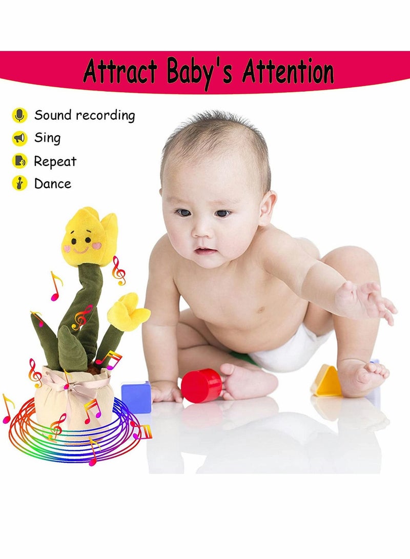 SYOSI Electric Dancing Tulip Plant Toys Repeats Adjustable Volume Talking Toy - Image 3
