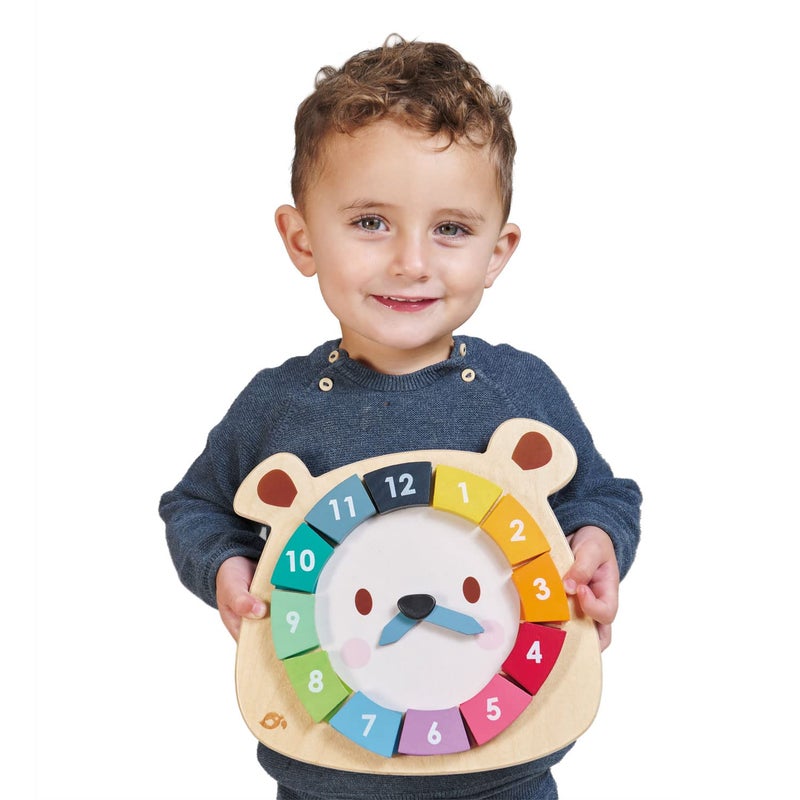Tender Leaf Toys - 12 Pcs Bear Colors Clock, Early Learning Time, Educational Learning Clock Toy - Wooden Clock, Lovely Shapes - Cognitive Toy for Kids - Image 3