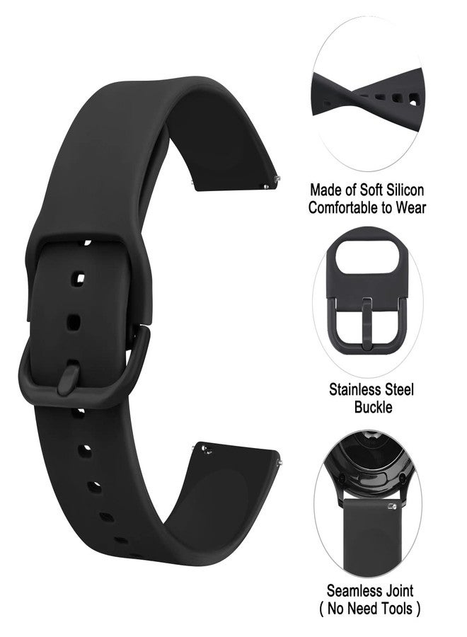 Mugust Silicone Bands for Fitvii HM57 / MorePro HM57 Smart Watch, 22mm Soft Silicone Bands for Fitvii / MorePro HM57 Smartwatch Replacement Wristband Adjustable Straps (Black+Starlight+Deep Blue+Green, Stainless Steel) - Image 2