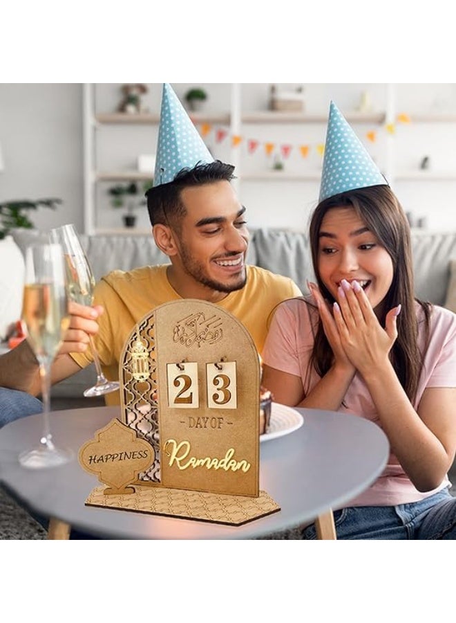 Ramadan Advent Calendar Wooden Countdown Calendars Decorations for Home, 30 Days Til Eid, Ramadan Gift for Kids, Ramadan and Eid Decor - Image 2