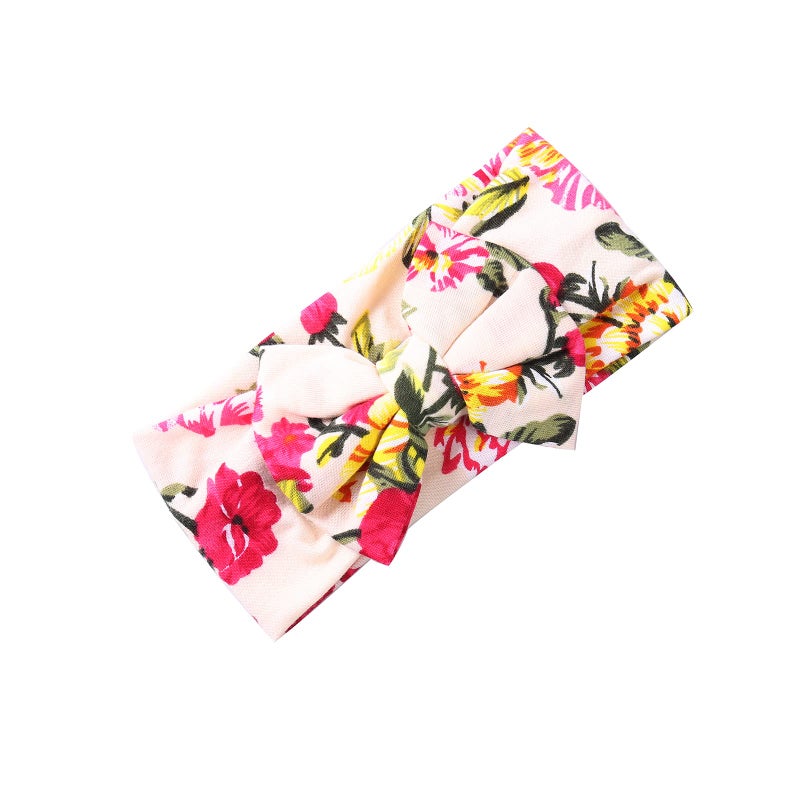 Galabloomer Newborn Receiving Blanket Headband Set Flower Print Baby Swaddle Blankets (ivory flower) - Image 4