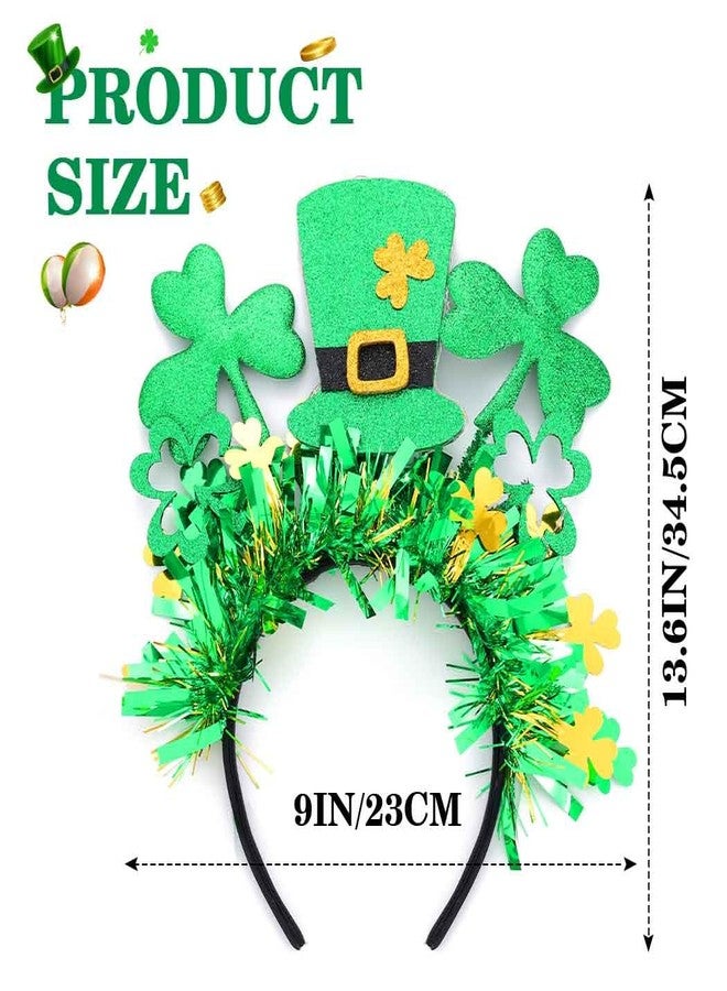 ACEDRE Light Up St. Patrick's Day Headband Led Glowing Shamrock Irish Hats Clover Party Costume Decoration Hair Accessory for Women - Image 4