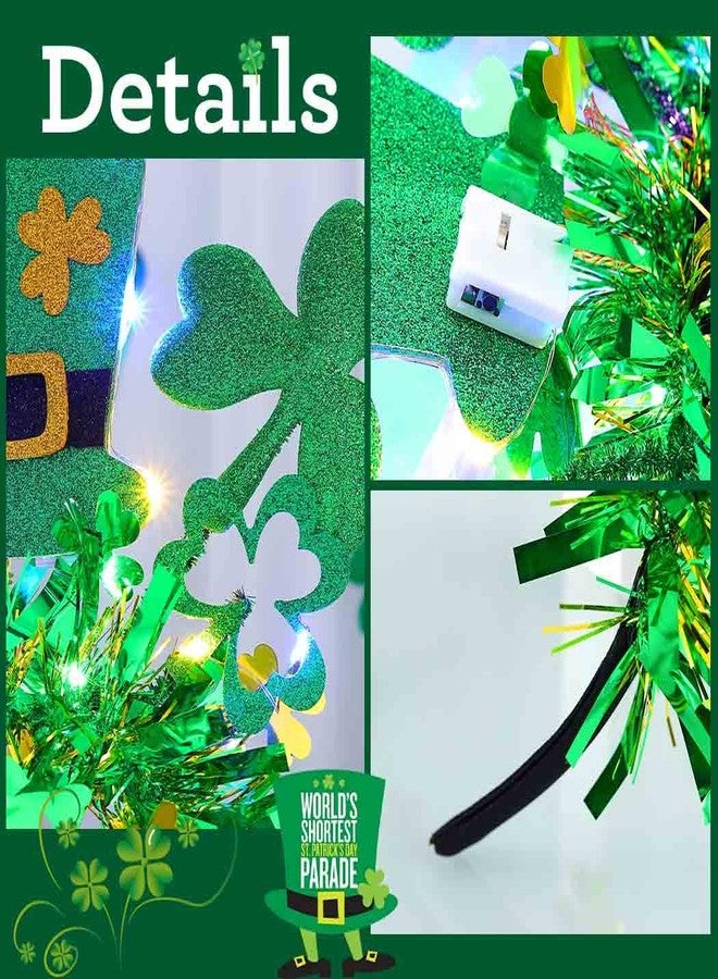 ACEDRE Light Up St. Patrick's Day Headband Led Glowing Shamrock Irish Hats Clover Party Costume Decoration Hair Accessory for Women - Image 5