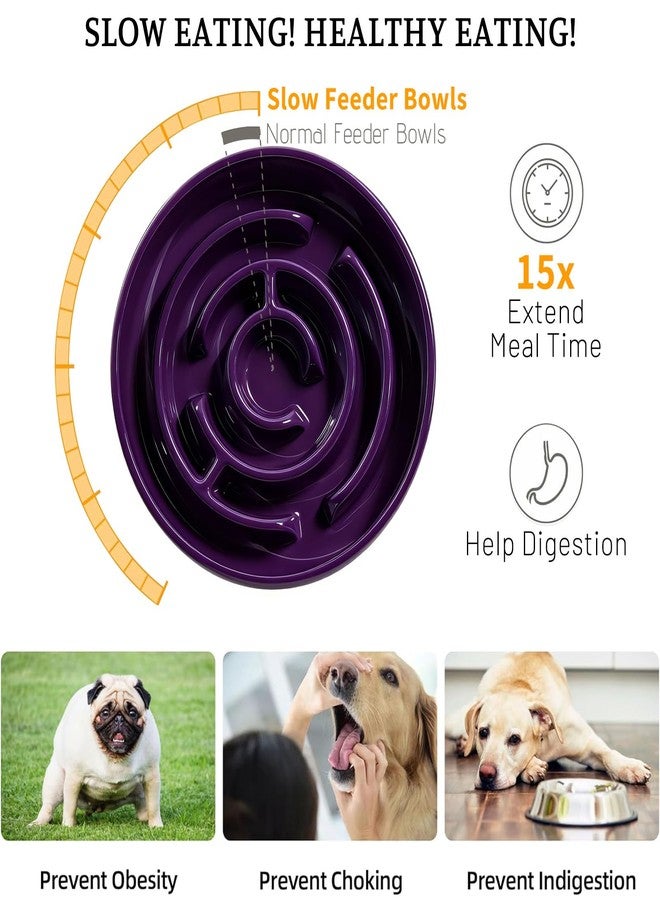 Soniuong Ceramic Slow Feeder Dog Bowl,1.5 Cups Pet Slow Feeder for Small and Medium Breed,Puzzle Dog Food Dish,Anti-Gulping,Stop Bloat,Preventing Choking(Purple) - Image 4