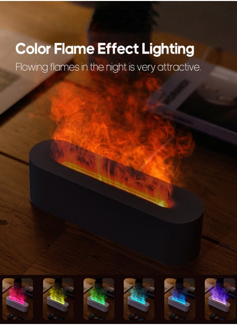 Colorful Flame Fire Diffuser Humidifier, 7 Colors Changing Oil Diffuser, Ultra-Quiet Aroma Essential Oils Aromatherapy Diffusers for Large Room, Bedroom, Office(Timeable, Waterless Auto off-150ml)