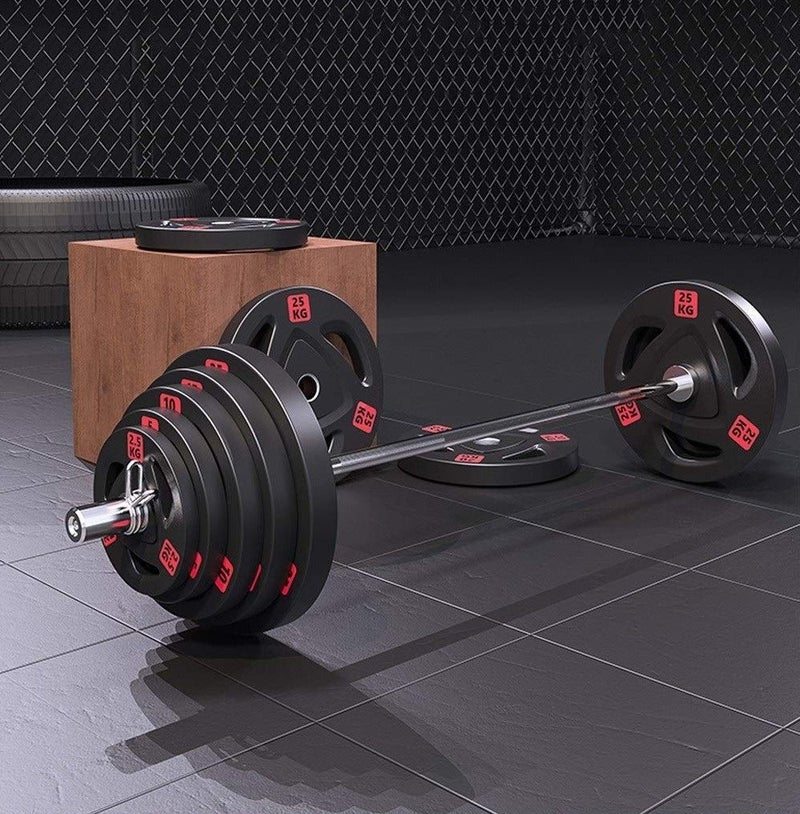 Olympic Rubber Coated Weight Plates 2 Inch Cast Iron Barbell Plates Heavy Duty Gym Weights for Strength Training Powerlifting Bodybuilding Home Gym Equipment Deadlift Squat Bench Press Fitness Plates 2.5KG to 25KG - Image 4