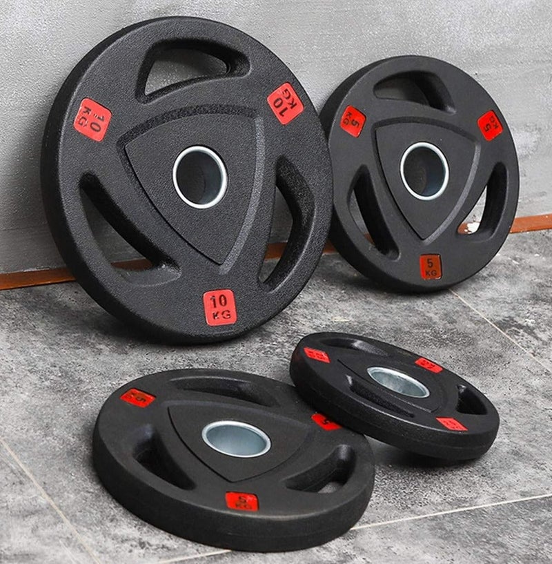 Olympic Rubber Coated Weight Plates 2 Inch Cast Iron Barbell Plates Heavy Duty Gym Weights for Strength Training Powerlifting Bodybuilding Home Gym Equipment Deadlift Squat Bench Press Fitness Plates 2.5KG to 25KG - Image 3